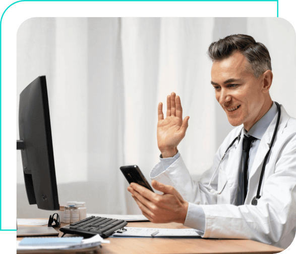Doctor with patient